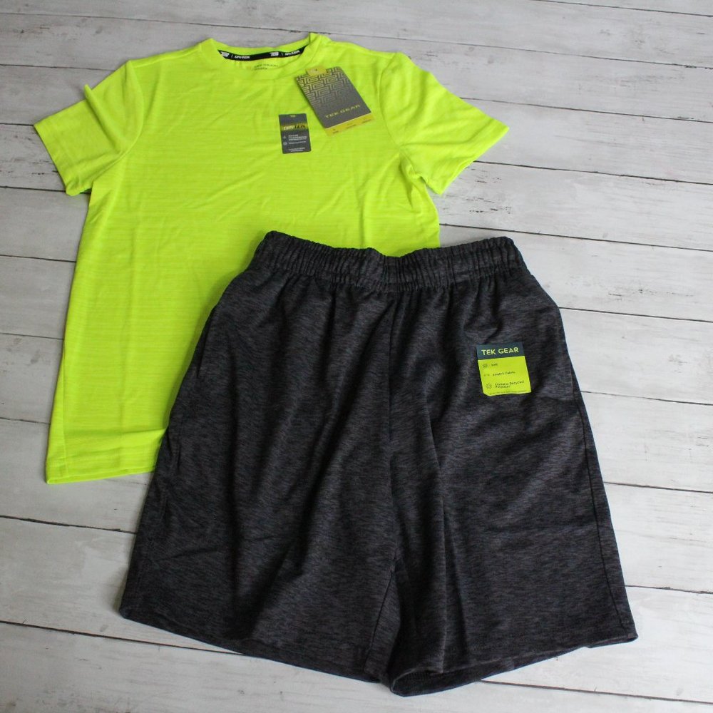 Tek Gear Boy's Athletic Tee Shirt Shorts Size S 8 Lot Activewear